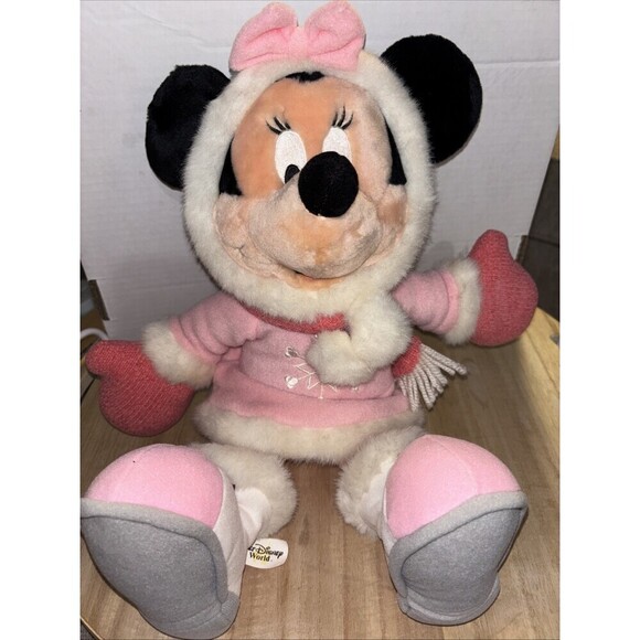 Other - Minnie Mouse In Pink Snow Suit Walt Disney World 18 In Plush Vintage?
